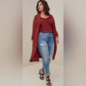 TORRID | Drape Trench Jacket - Georgette Brown Size 3X